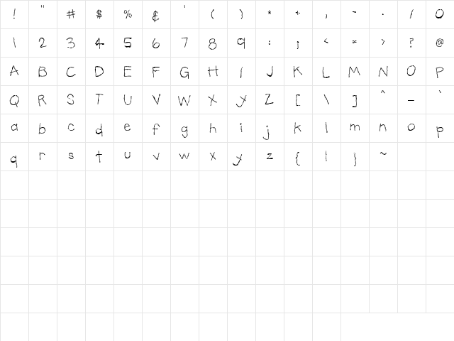 CK Squiggle Regular  glyph index