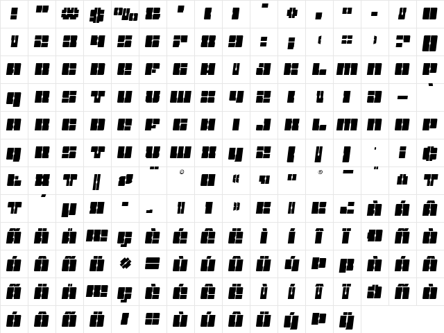 Star Nursery Semi-Italic Semi-Italic  glyph index