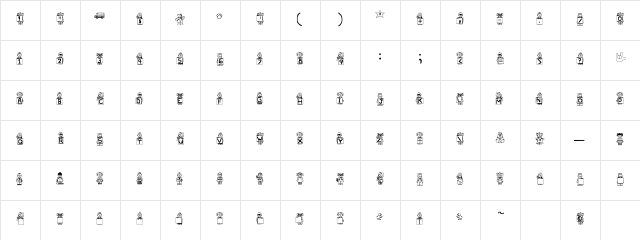 Rainie's Kids Regular  glyph index