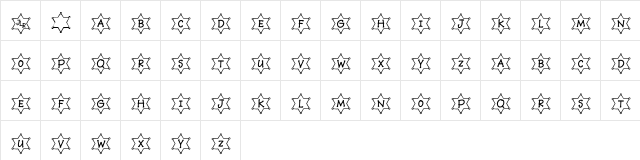 JLR Li'l Sheriff Regular  glyph index