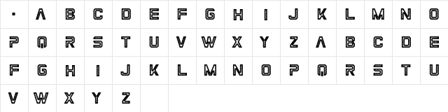 Space Mavericks Regular  glyph index