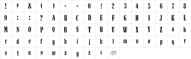 BudNull Medium  glyph index