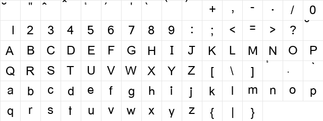 Vietnamese Regular  glyph index