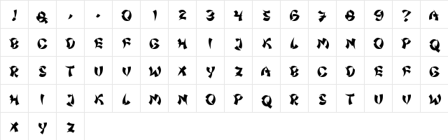 Chinatown Champs Regular  glyph index