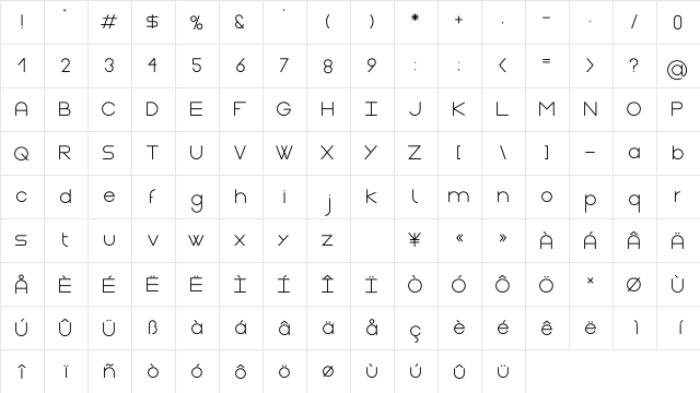 Gasalt Regular  glyph index