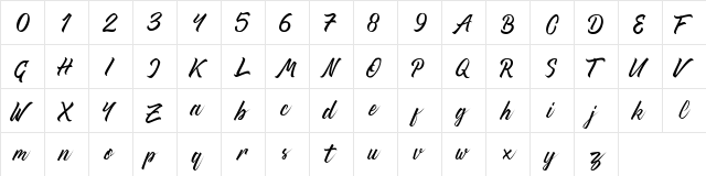 Thipe Typeface DEMO Regular  glyph index