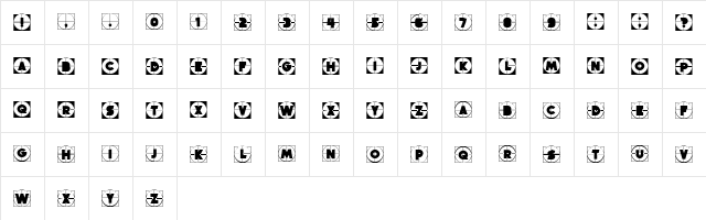 Griddy Blocks Regular  glyph index