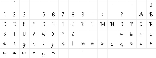 Cadancy Demo Regular  glyph index