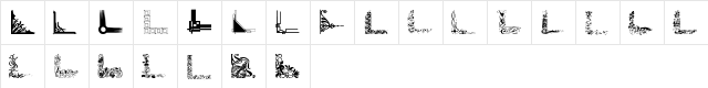 Vintage Decorative Corners 30 Regular  glyph index