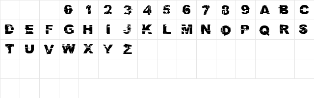 CF Glitch City Regular  glyph index