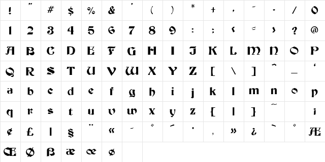 BOALTY Regular  glyph index
