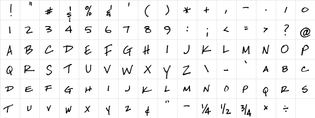 FG Tor Regular  glyph index