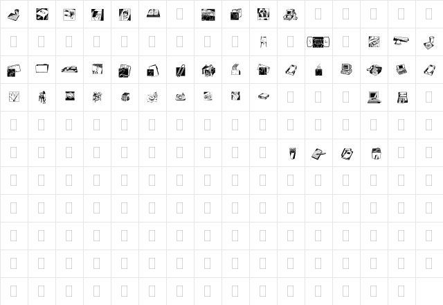 DF Industrials Two Regular  glyph index