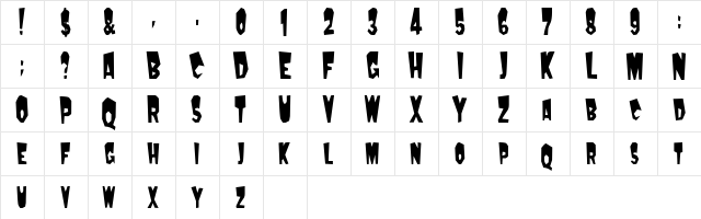 MondoCondensed Regular  glyph index