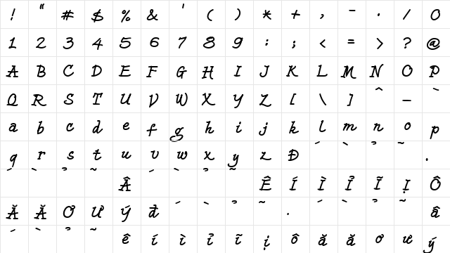 HL Fantasy3 Regular  glyph index