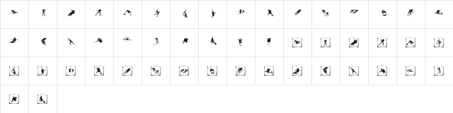 Vancouver2010 PictogramsBW Regular  glyph index