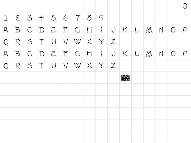 CammyCapsDisplay Regular  glyph index