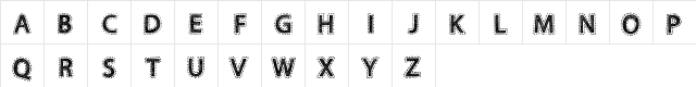 Fabrics Regular  glyph index