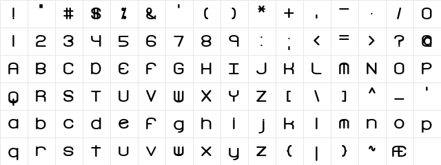 Freak Turbulence BRK Regular  glyph index