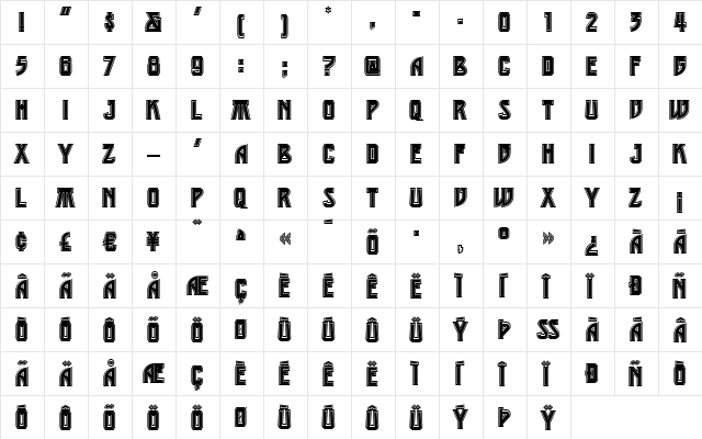 MiddleEarthNF Medium  glyph index