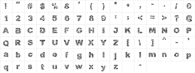 BATIK WORLDWIDE Regular  glyph index