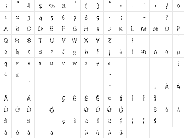 DYSopia Regular  glyph index