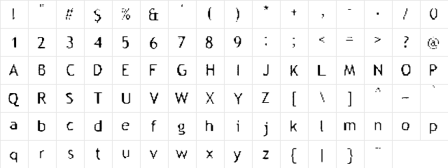 Aileenation Regular  glyph index