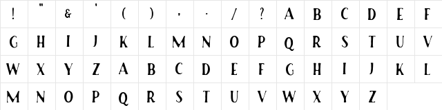 Rusted Orlando Serif Demo Regular  glyph index