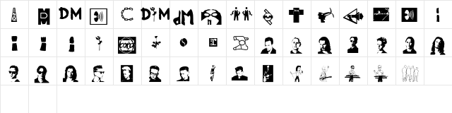 Modebats Regular  glyph index