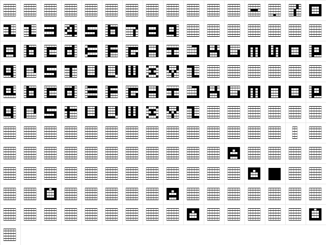 GiveMeFive Regular  glyph index