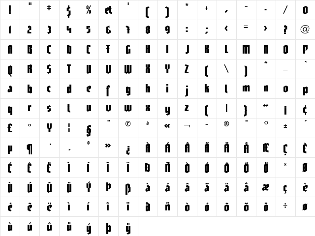 LTGotharda Medium  glyph index