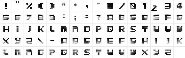 dmf  drea forsythia Regular  glyph index