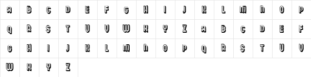 Wooden Planks Bold  glyph index