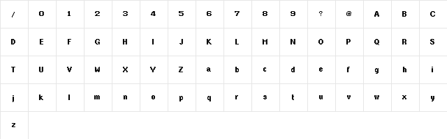 Final Fantasy 1 PSXa Regular  glyph index