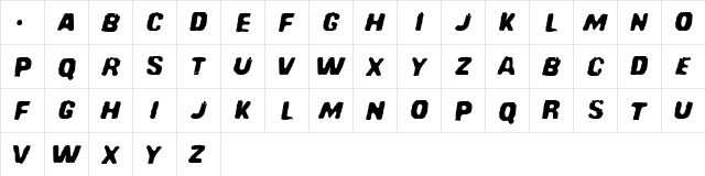 Red Comet Five to Mars Regular  glyph index