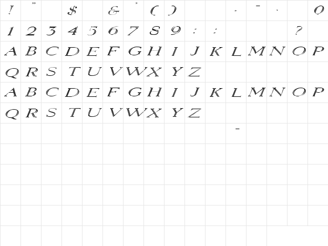 Night In The Ruts 3 Italic  glyph index