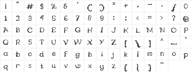Tosan Aji Regular  glyph index