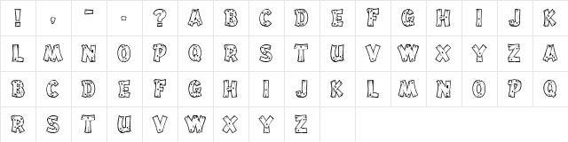 DriftType Regular  glyph index