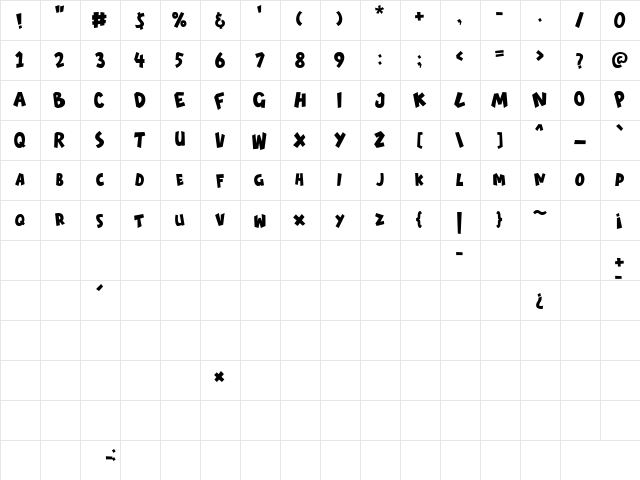 Daily Hours Regular  glyph index