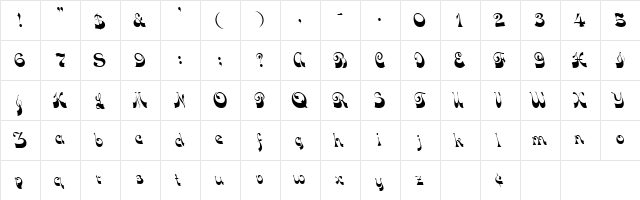 Jocund Normal  glyph index