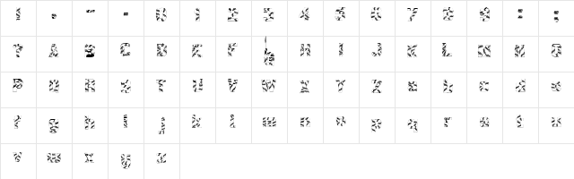 CLIMBERS Regular  glyph index