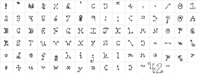 FSO entwined Regular  glyph index