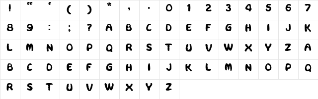 COW DOUNG Regular  glyph index