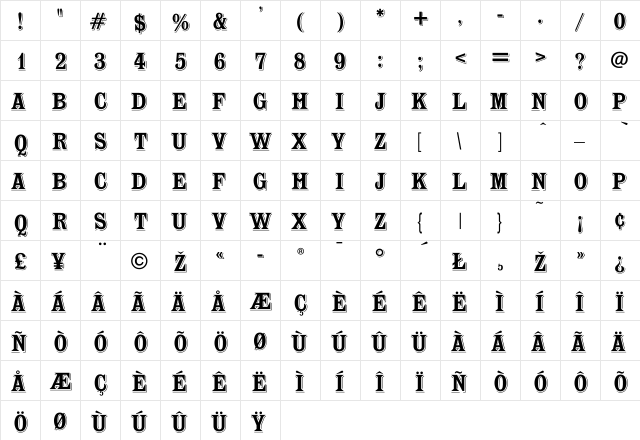 Toussant-Regular Regular  glyph index