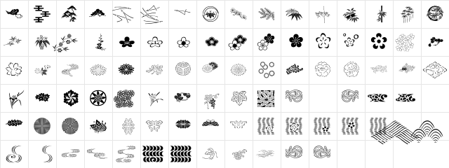 Japanese Garden Ornmnt ITC Regular  glyph index