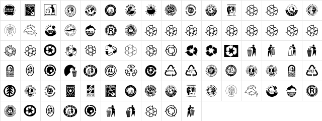 RecycleIt Regular  glyph index