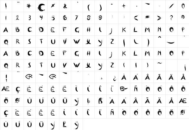 BA naan Regular  glyph index