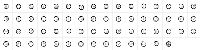 ROSEBERRY Regular  glyph index
