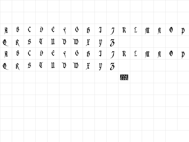 WadellCaps Regular  glyph index