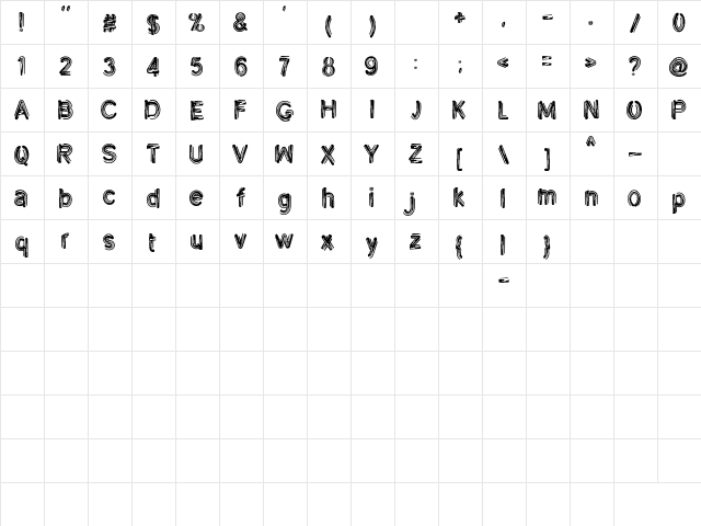 Go Retro Regular  glyph index